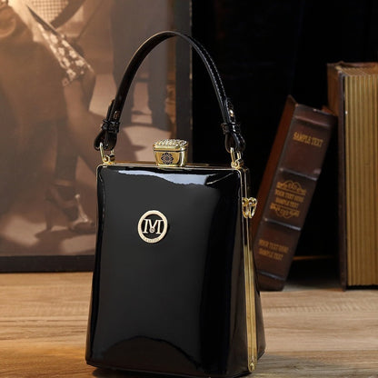 Patent Leather Glossy Shoulder & Crossbody Bag – Light Luxury All‑matching