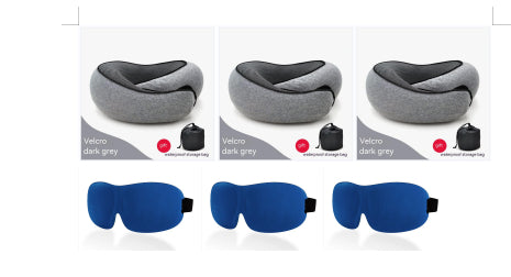 Travel U-shaped Memory Cotton Neck Pillow With Sleep Mask - Durable & Plush