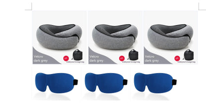 Travel U-shaped Memory Cotton Neck Pillow With Sleep Mask - Durable & Plush