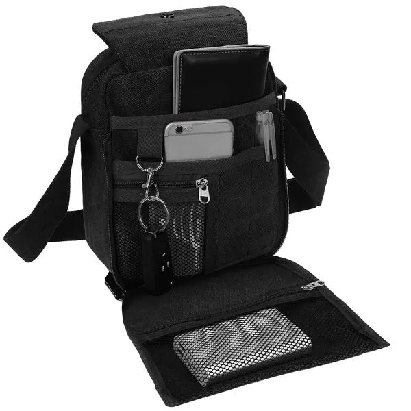 Unisex Crossbody Bags Canvas Phone Tablet PC Shoulder