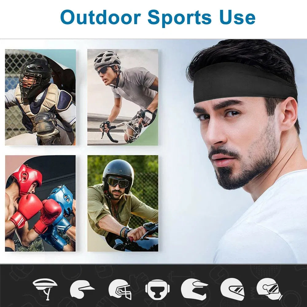 3-Pack Sports Sweatband Headbands – Stretch Fit for Men & Women