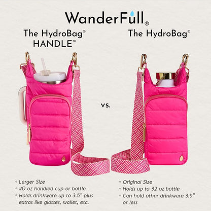 Bright Pink HydroBag® Handle® with Pink and Cream Strap