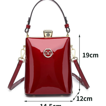 Patent Leather Glossy Shoulder & Crossbody Bag – Light Luxury All‑matching