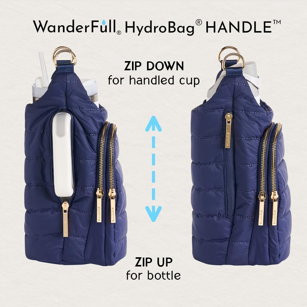 HydroBag® HANDLE®- Navy Matte with Solid Vegan Leather Strap