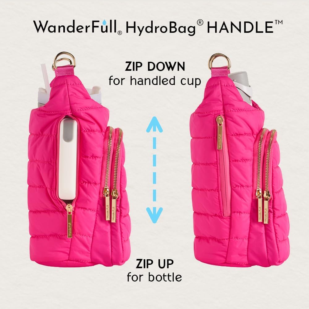 Bright Pink HydroBag® Handle® with Pink and Cream Strap