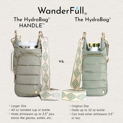 HydroBag® HANDLE® - Sage Green with Sage and Tan Strap