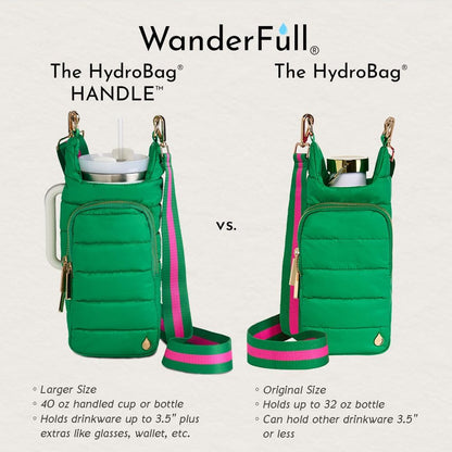 HydroBag® HANDLE®- Kelly Green with Pink and Green Striped Strap
