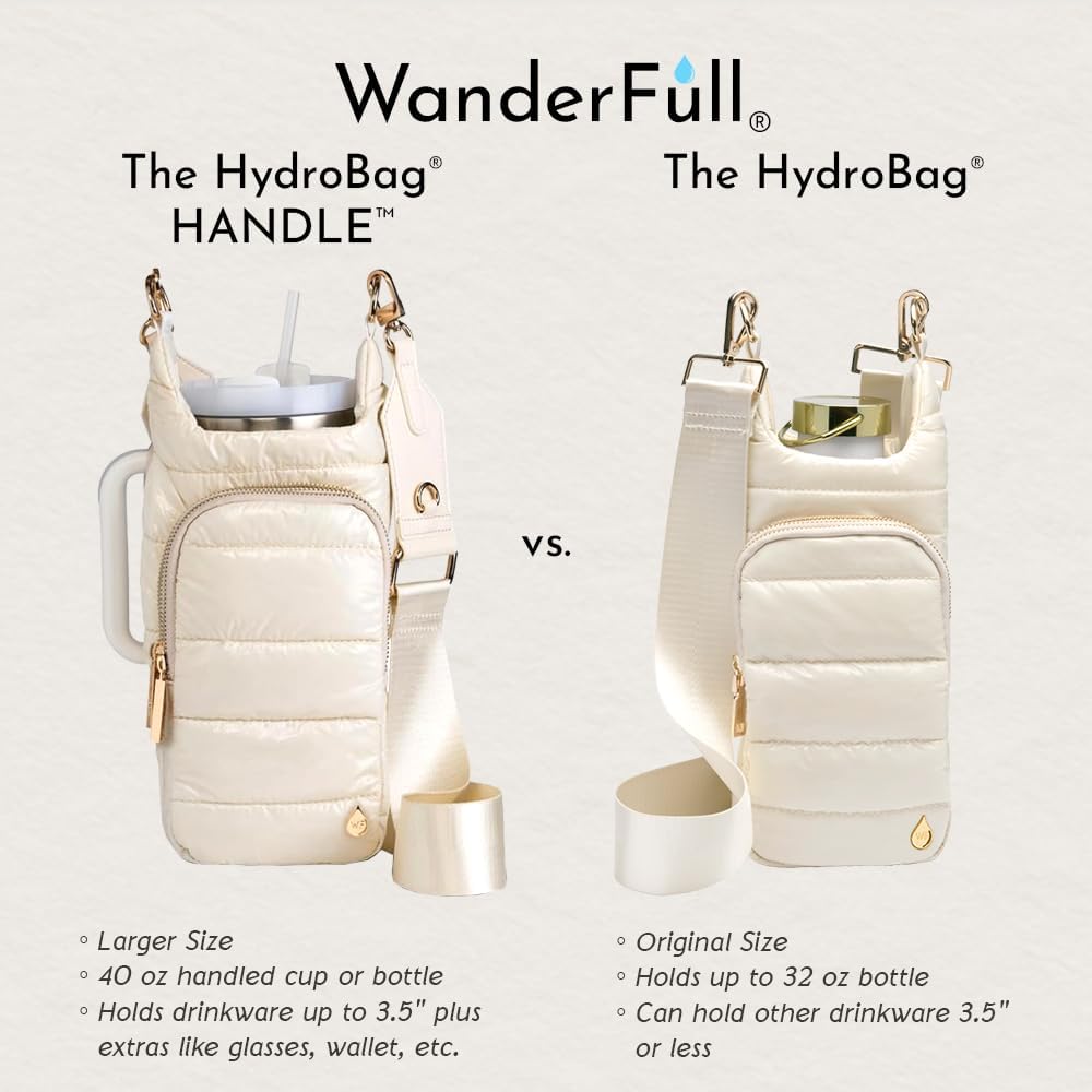 HydroBag® HANDLE® - Ivory Lacquer with Solid Vegan Leather Trimmed Strap