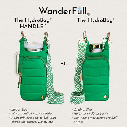 HydroBag® HANDLE®- Kelly Green with Green and White patterned strap