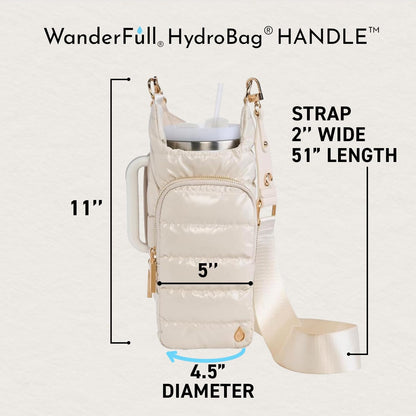 HydroBag® HANDLE® - Ivory Lacquer with Solid Vegan Leather Trimmed Strap