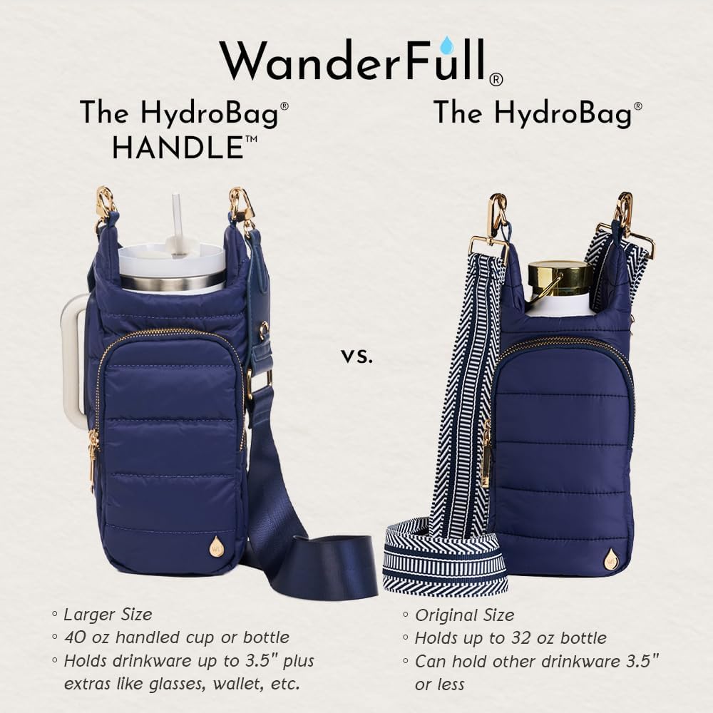 HydroBag® HANDLE®- Navy Matte with Solid Vegan Leather Strap