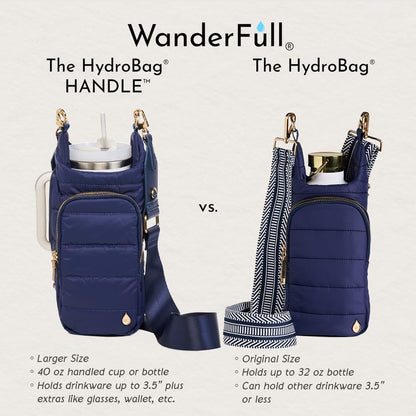 HydroBag® HANDLE®- Navy Matte with Solid Vegan Leather Strap