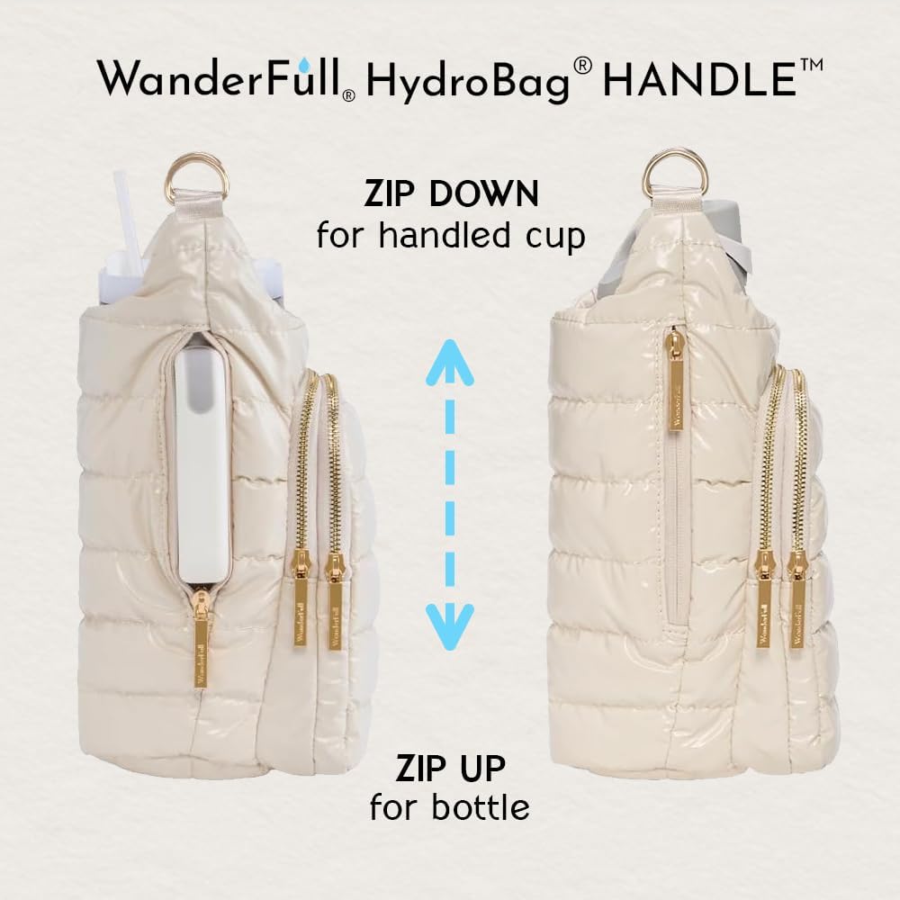 HydroBag® HANDLE® - Ivory Lacquer with Solid Vegan Leather Trimmed Strap