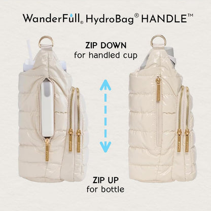 HydroBag® HANDLE® - Ivory Lacquer with Solid Vegan Leather Trimmed Strap