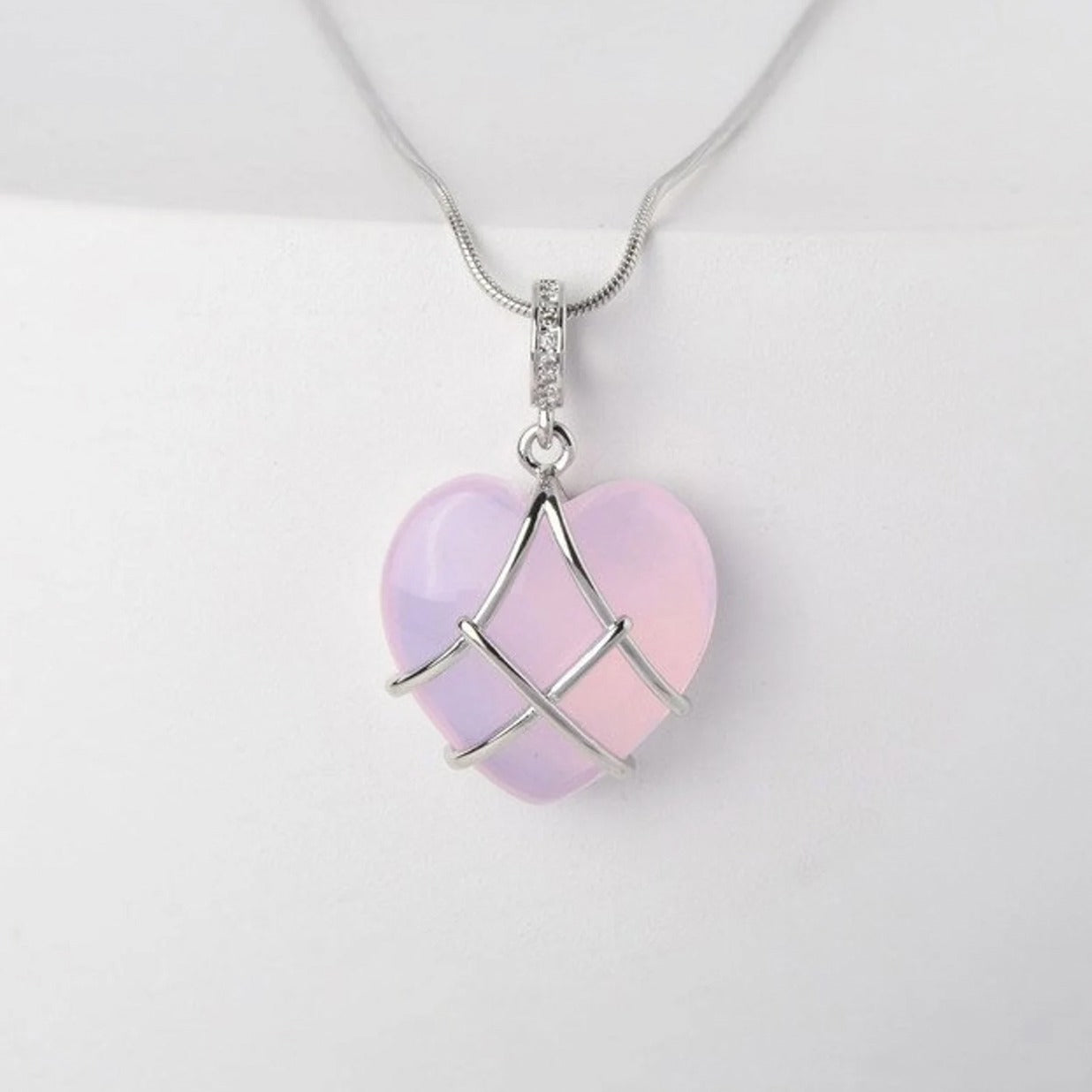 Barbie Dream Heart Moonstone Necklace – Kawaii Princess Jewelry  Once upon a sparkle, a tiny heart escaped from a cartoon princess’s diary and landed softly around your neck