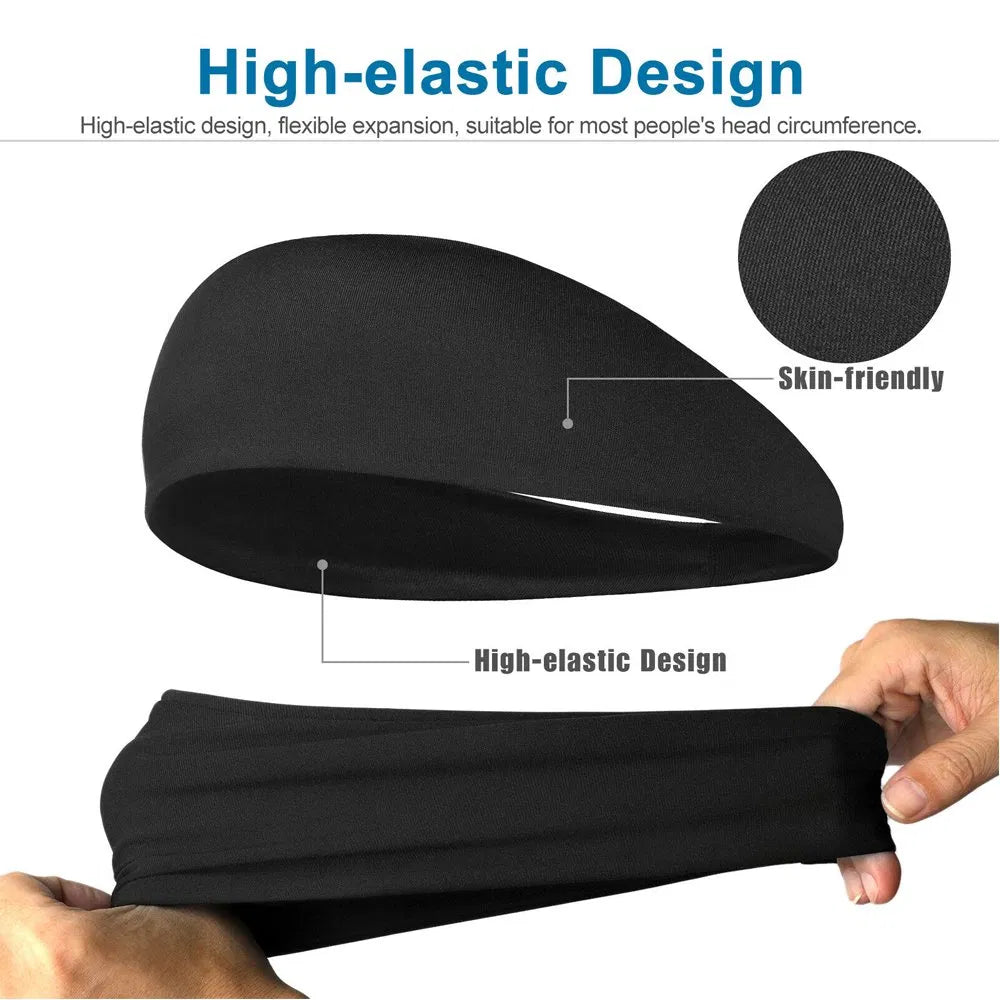3-Pack Sports Sweatband Headbands – Stretch Fit for Men & Women