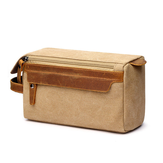 Travel Portable Large‑Capacity Storage Bag – Vintage Canvas Toiletry & Cosmetic Organizer