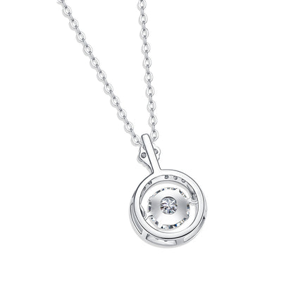 A Fashionable And Trendy Jewelry Necklace Pendant Set With 1-carat Moissanite S925 Sterling Silver And Platinum Plating