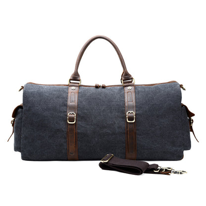 Retro Travel Shoulder Bag – Large Capacity Polyester & Canvas Weekender Bag with Multi‑Pocket Storage