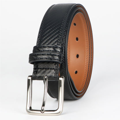 Genuine Leather Business Belt for Men & Boys – Swivel Pin Buckle, Classic Retro Style