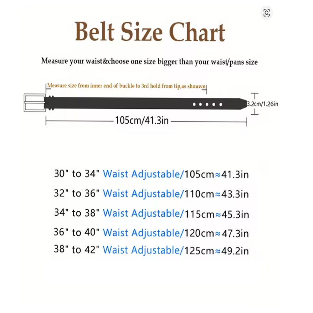 Genuine Leather Business Belt for Men & Boys – Swivel Pin Buckle, Classic Retro Style