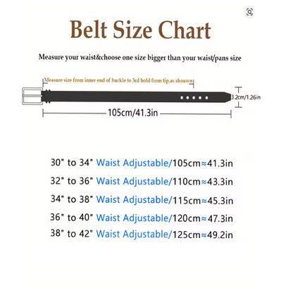 Genuine Leather Business Belt for Men & Boys – Swivel Pin Buckle, Classic Retro Style