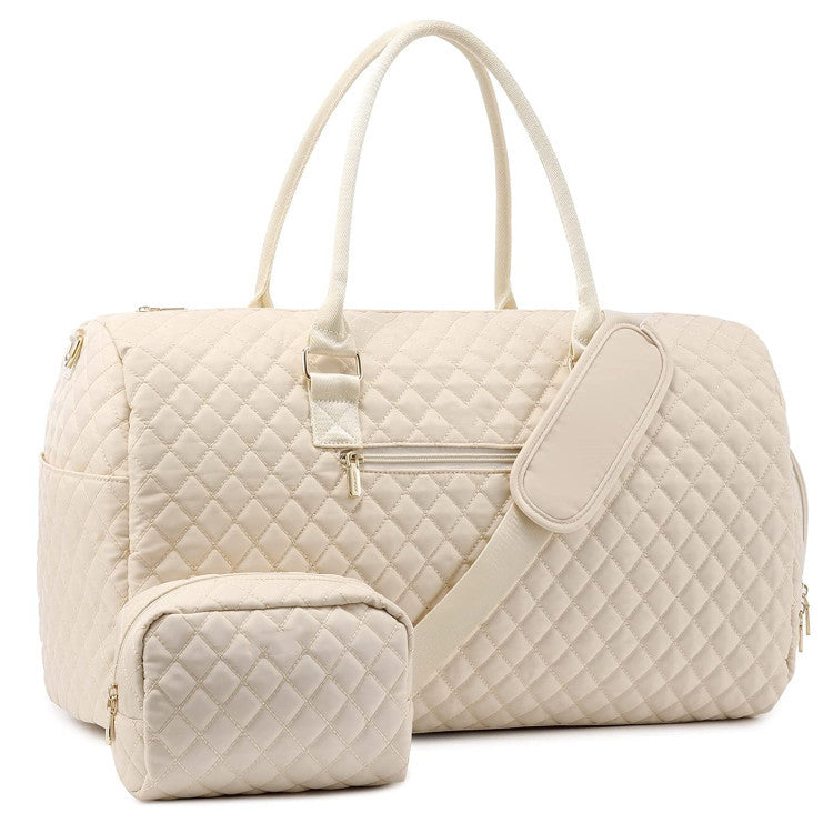 Women’s Quilted Travel Baggage Carousel Wash Bag – Retro Plaid Travel Set