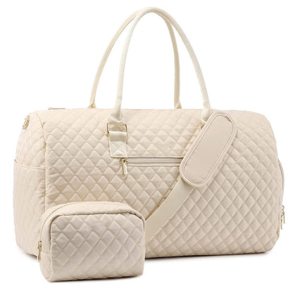 Women’s Quilted Travel Baggage Carousel Wash Bag – Retro Plaid Travel Set