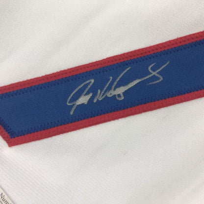 Framed Autographed/Signed Ivan Pudge Rodriguez 35x39 Texas White Baseball Jersey JSA COA