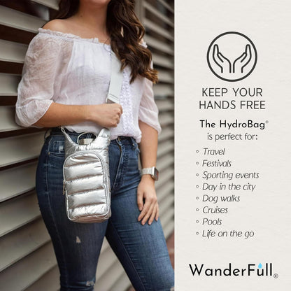 Silver Shiny HydroBag® with Solid Silver Strap