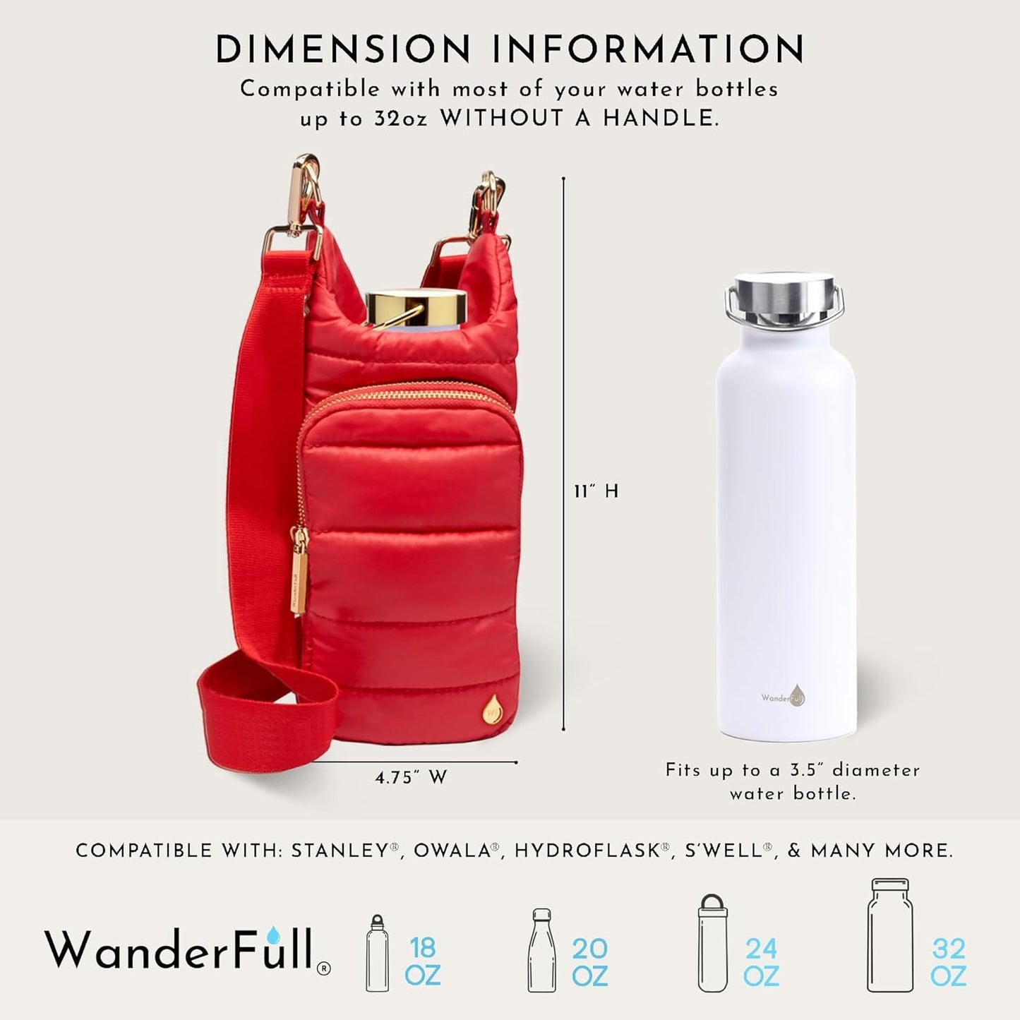 Poppy Red HydroBag® with Solid Strap