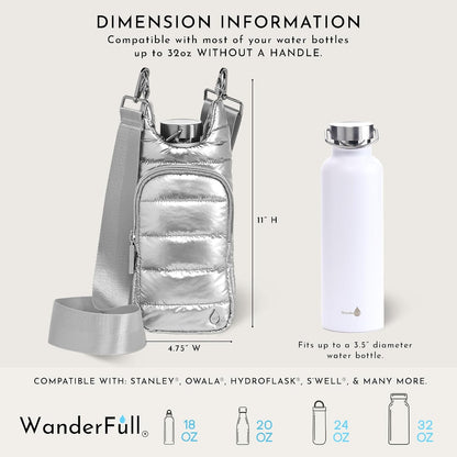 Silver Shiny HydroBag® with Solid Silver Strap