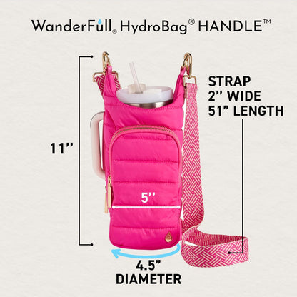 Bright Pink HydroBag® Handle® with Pink and Cream Strap