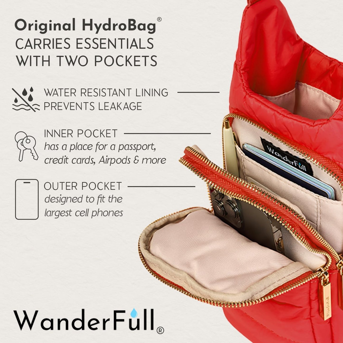 Poppy Red HydroBag® with Solid Strap