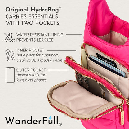 Bright Pink HydroBag® Handle® with Pink and Cream Strap