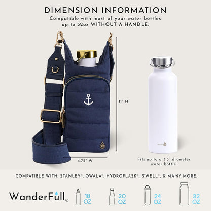 Navy Canvas HydroBag® with Anchor Embroidery