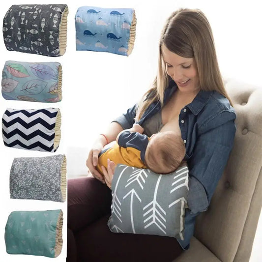 Adjustable Baby Nursing Arm Pillow – Soft Cotton Breastfeeding Cushion & Washable Support Pad (Multiple Prints)