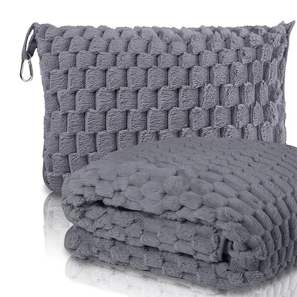 Snuggle UP Travel Blanket – Clip On Ultra‑Soft Microfiber Fleece, Portable 50x60 in with Carrying Pouch