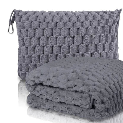 Snuggle UP Travel Blanket – Clip On Ultra‑Soft Microfiber Fleece, Portable 50x60 in with Carrying Pouch