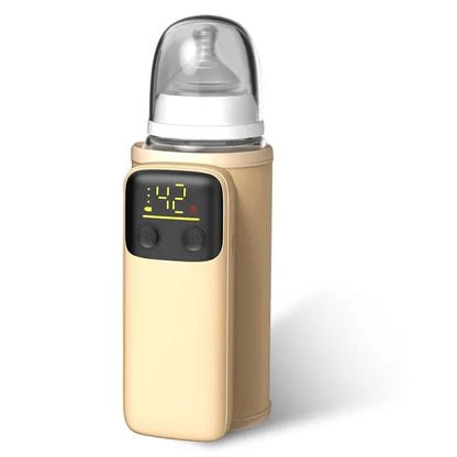 Portable Baby Bottle Warmer with Night Light – USB Rechargeable Milk & Formula Warmer for Home & Travel (6 Heating Levels)