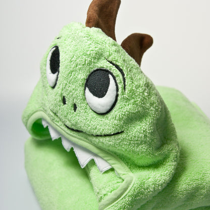 Dino Hooded Cotton Turkish Towel: Little Kid