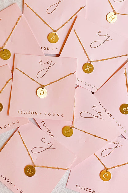 Gold‑Plated Coin Initial Necklace – Personalized Charm with Delicate Detail
