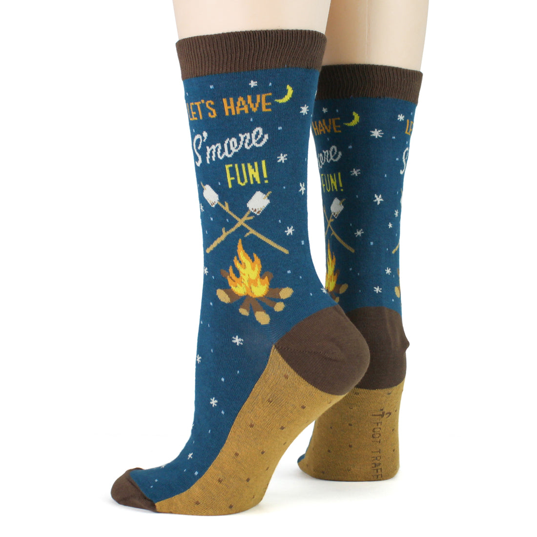 S’more Fun Women’s Crew Socks – Cozy Campfire Novelty Socks