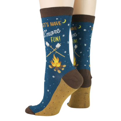 S’more Fun Women’s Crew Socks – Cozy Campfire Novelty Socks