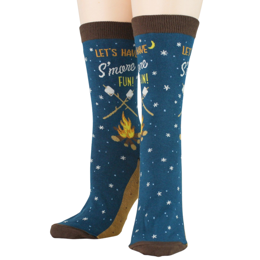 S’more Fun Women’s Crew Socks – Cozy Campfire Novelty Socks