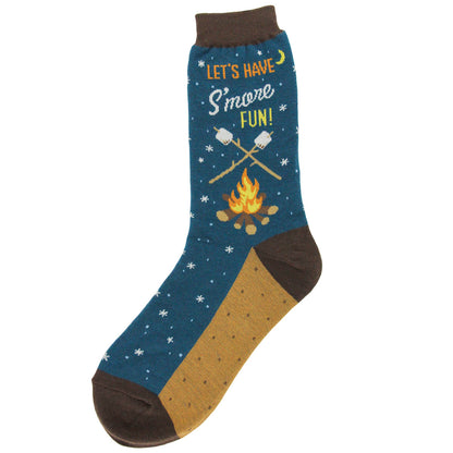 S’more Fun Women’s Crew Socks – Cozy Campfire Novelty Socks