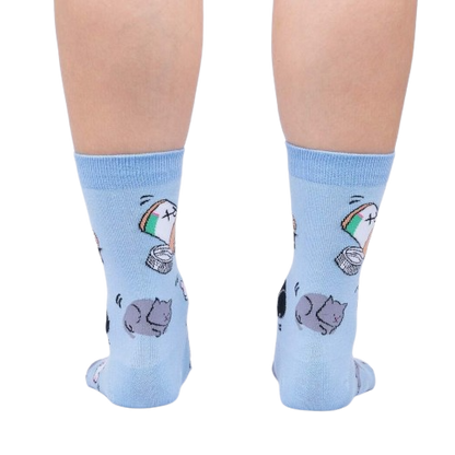 Purr‑scription For Happiness Women’s Crew Socks – Cute Cat Pattern Socks