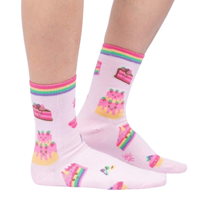 Life Is Batter With Cake Women’s Cotton Crew Socks – Sweet Treat Fashion