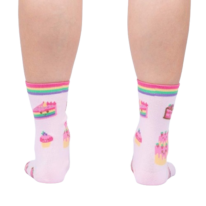 Life Is Batter With Cake Women’s Cotton Crew Socks – Sweet Treat Fashion