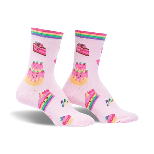 Life Is Batter With Cake Women’s Cotton Crew Socks – Sweet Treat Fashion
